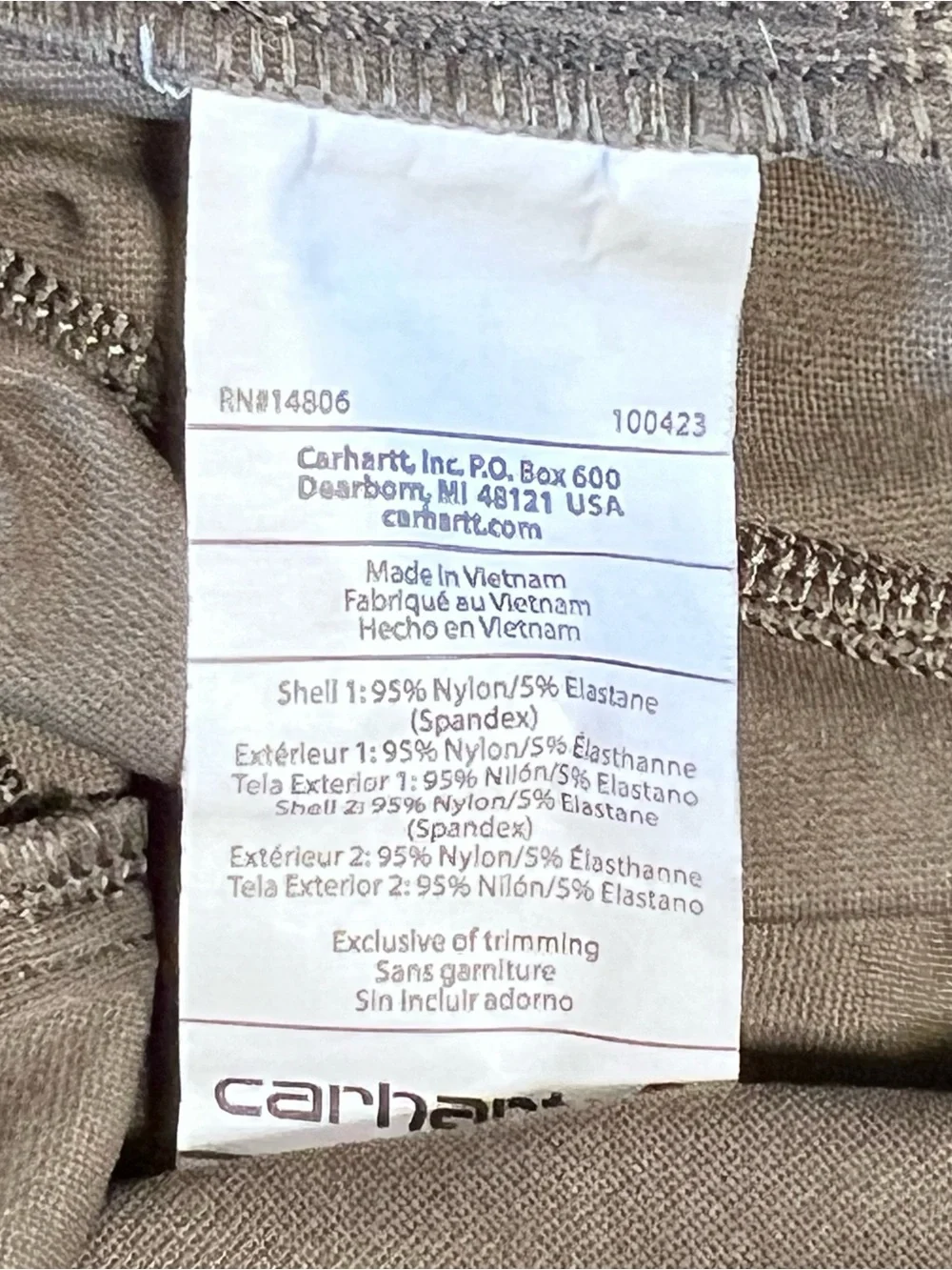 Carhartt Women’s Sz L Green Fitted Legging Pull On Force Utility Pockets